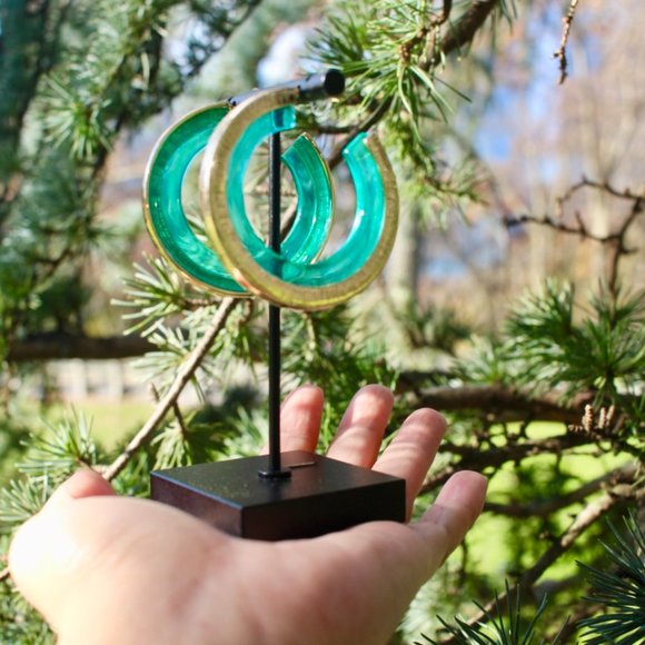 ANTHRO x BaubleBar Neon Gold Clear Hoops Earrings - Picture 7 of 11